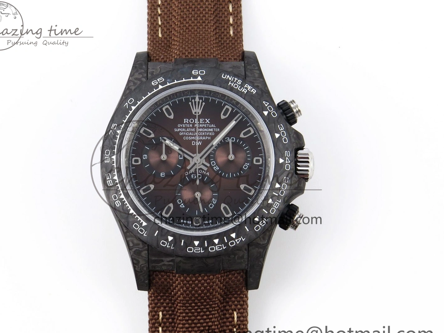 0122 Daytona DIW Carbon SS Case and Bezel DIWF Edition Brown Dial on Brown Nylon Strap A Comfortable 1888
